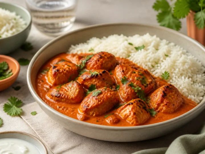 Chicken Tikka Masala mit cremiger Tomatensauce und frischem Koriander
