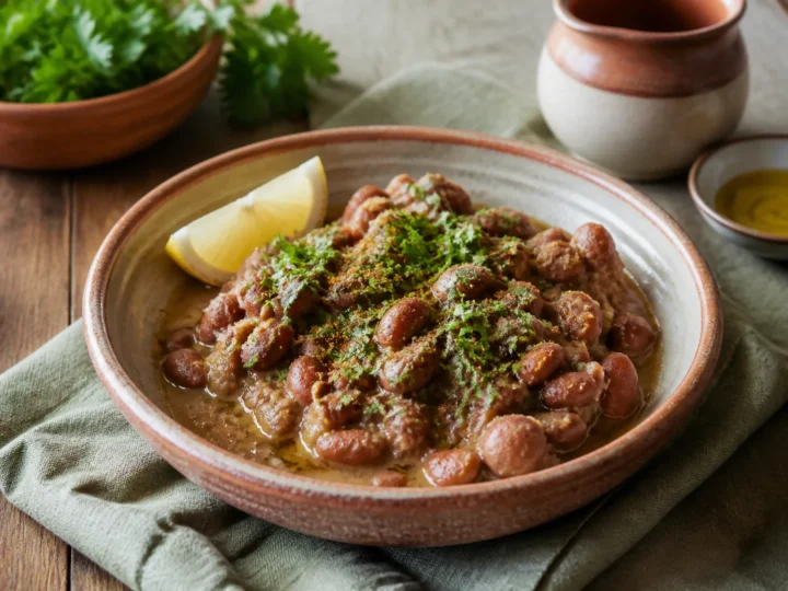 Ful Medames mit dicken Bohnen, Petersilie, Zitrone und Kreuzkümmel