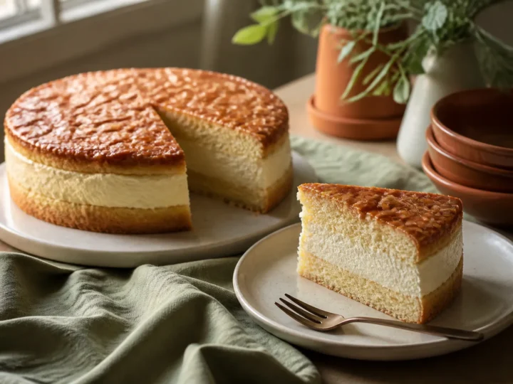 Klassischer Bienenstich mit karamellisierter Mandelkruste und Vanillecreme