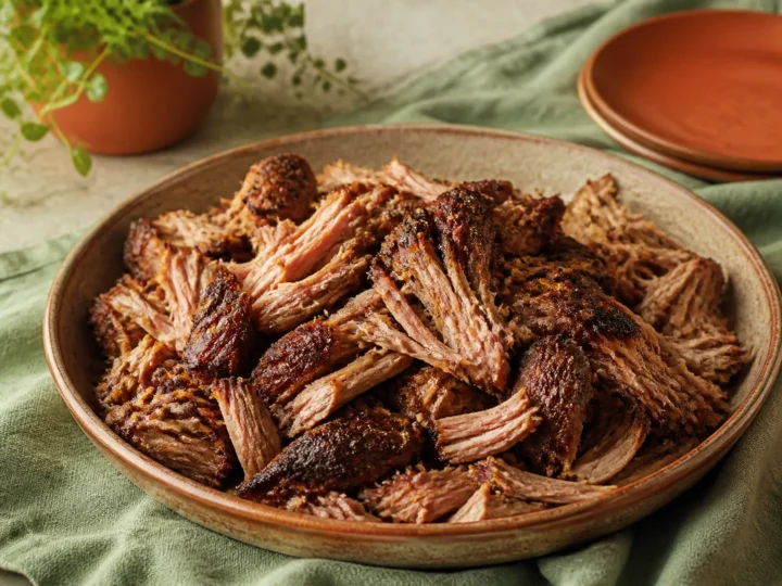 Saftiges gezupftes Pulled Pork mit würziger dunkler Kruste